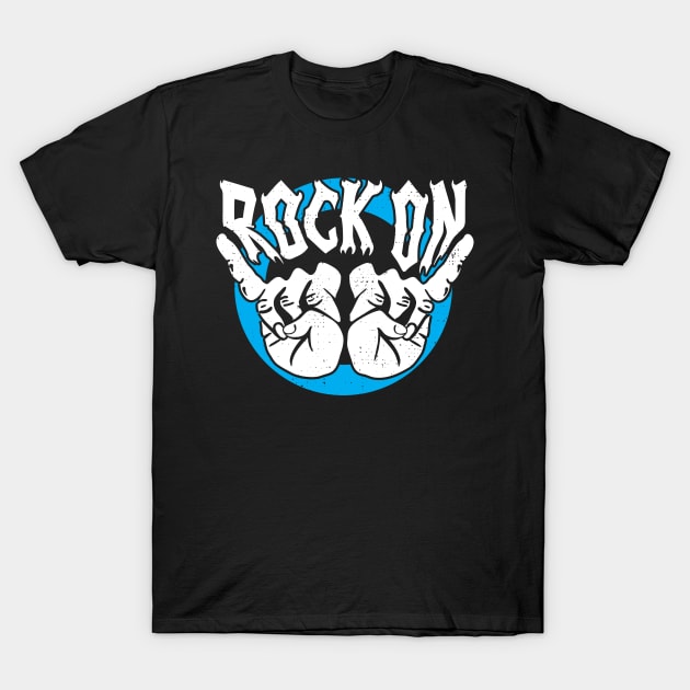 Rock On Blue Distress Lover T-Shirt by TeesbyJohn